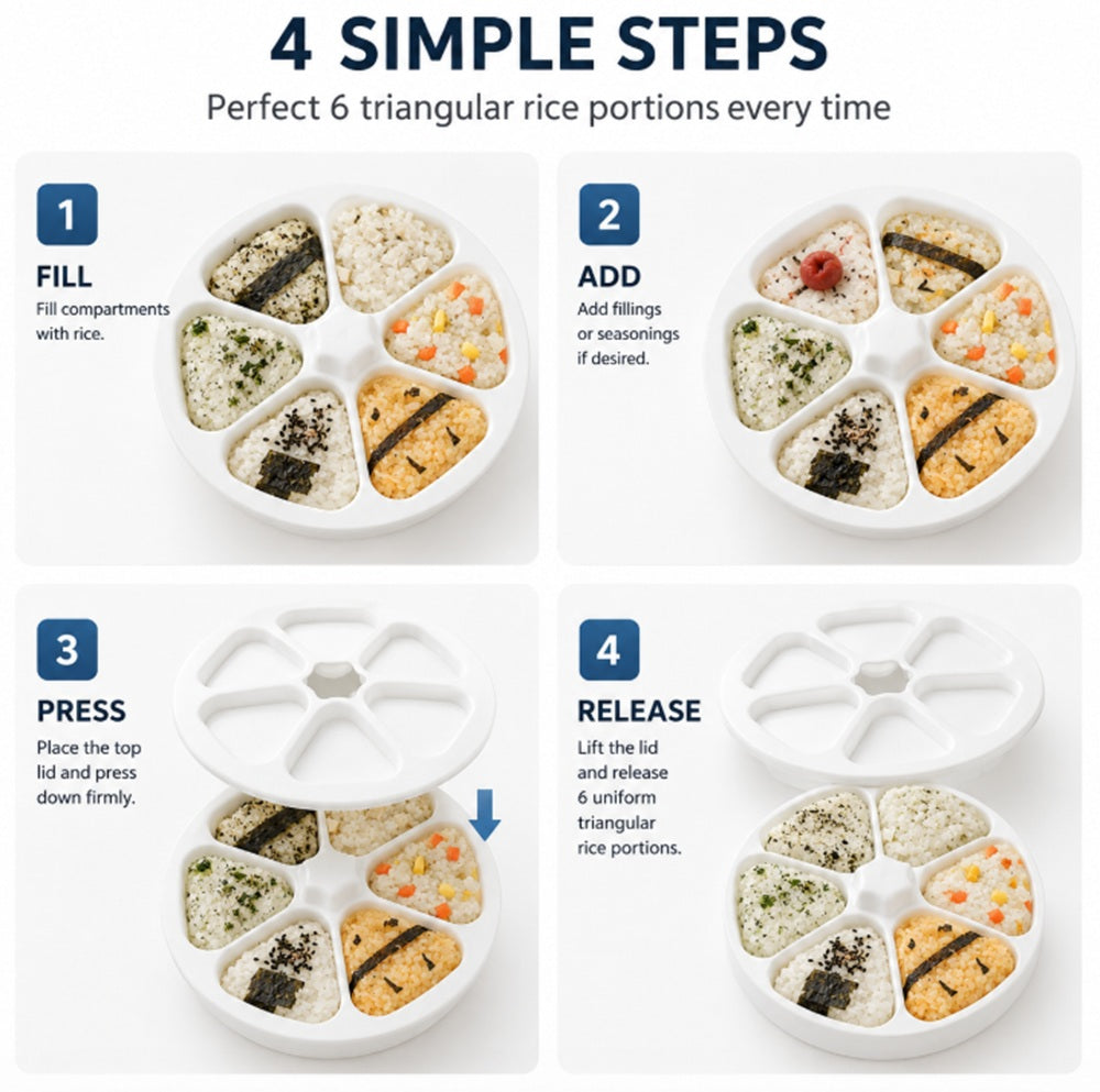 6-in-1 Triangle Onigiri & Rice Ball Mold Set | TIKA