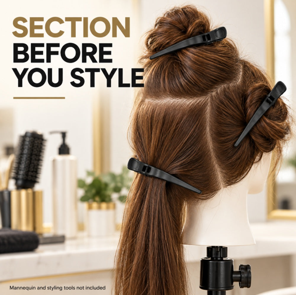 10-Pack Non-Slip Croc Hair Sectioning Clips | TIKA