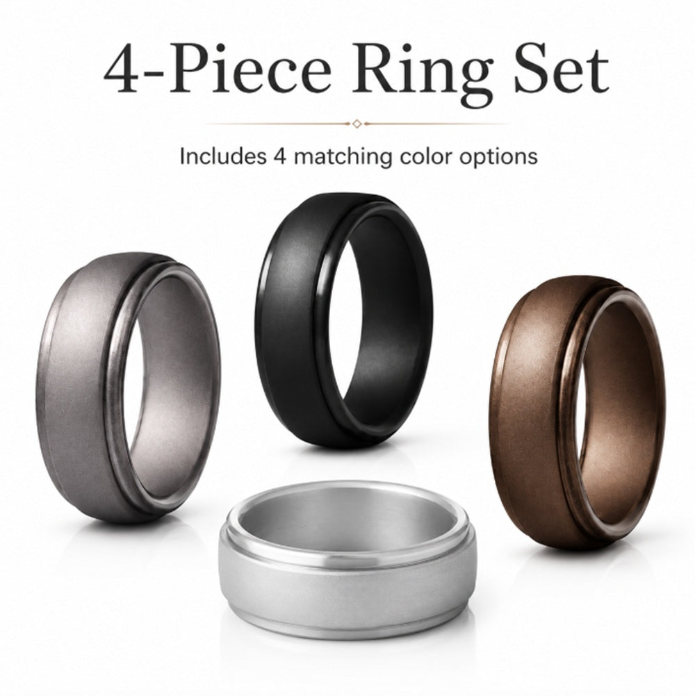 4-Pack Silicone Wedding Rings for Men & Women | TIKA