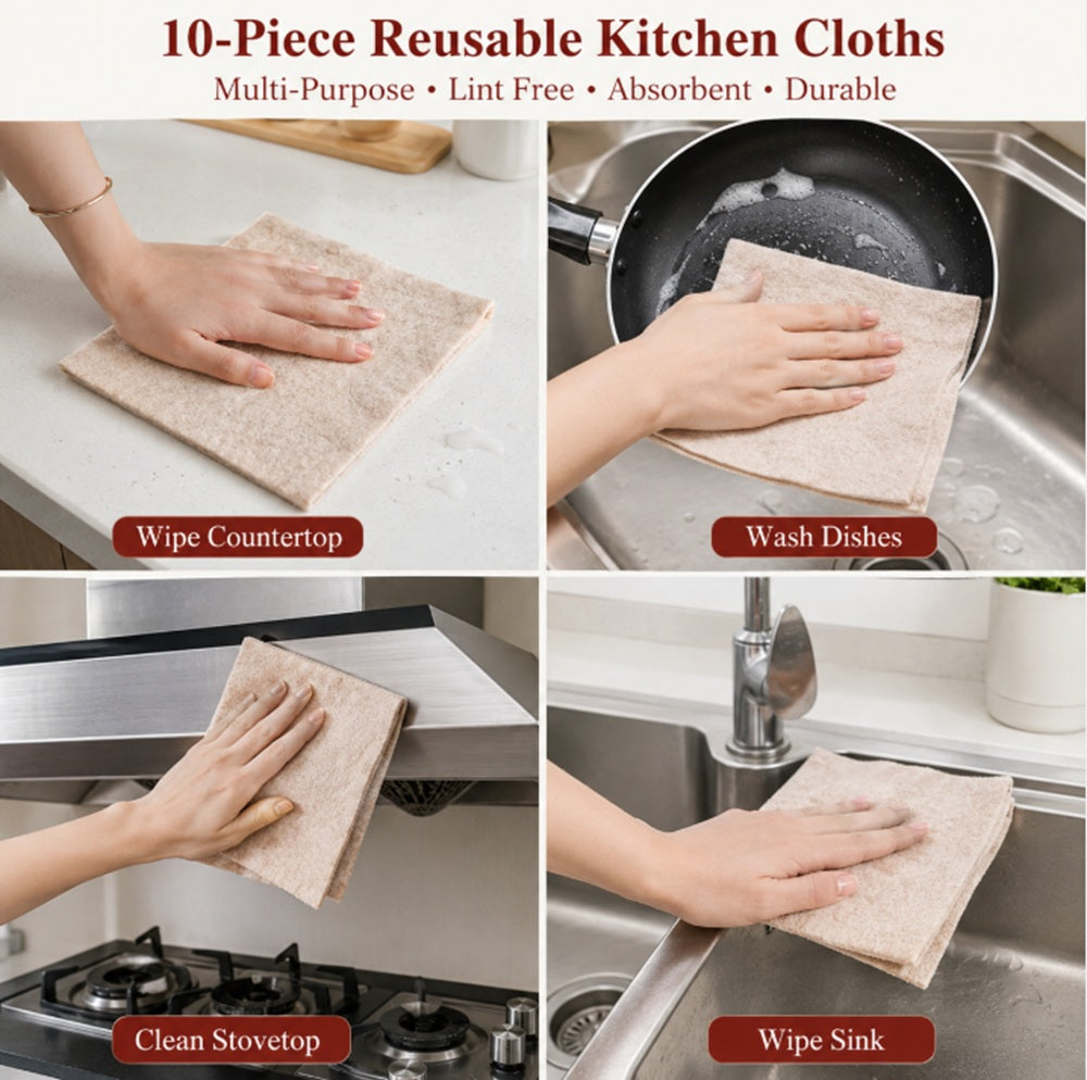 10-Pack Natural Luffa Dishcloths | TIKA