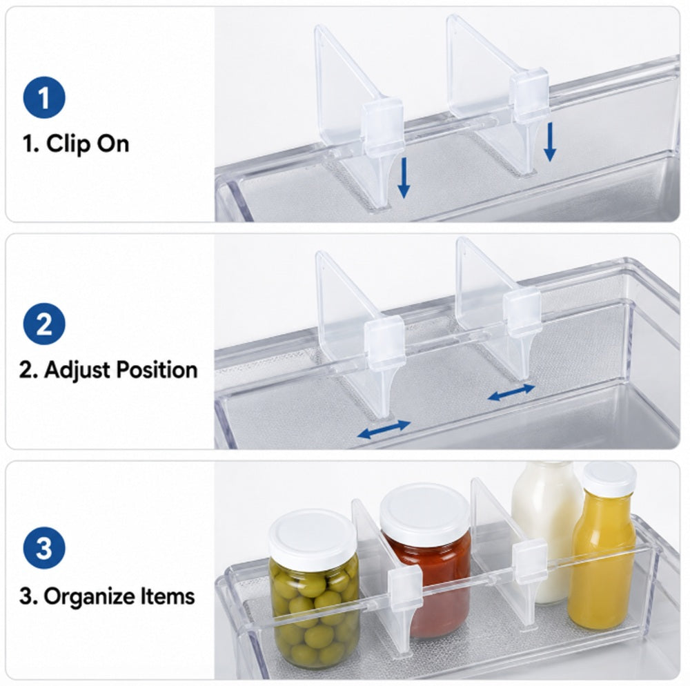 8-Piece Refrigerator Shelf Divider Organizer Set | TIKA