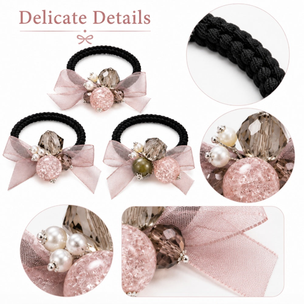 3-Pack Elastic Ponytail Hair Ties for Women & Girls | TIKA