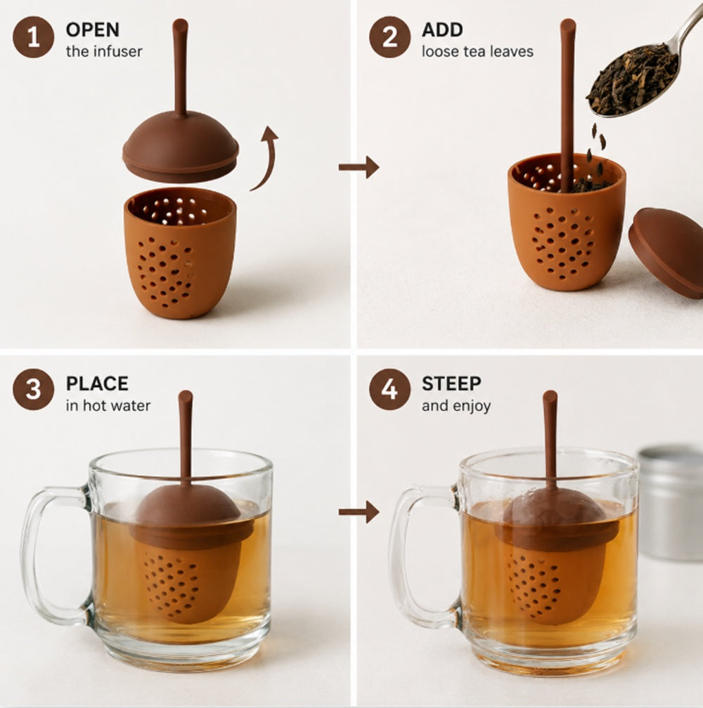 Pine Cone Silicone Tea Infuser with Long Handle for Loose-Leaf Tea | TIKA
