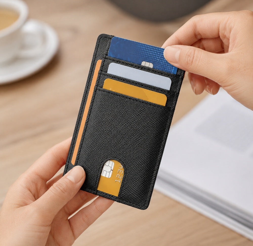 Slim RFID Blocking Leather Card Wallet | TIKA