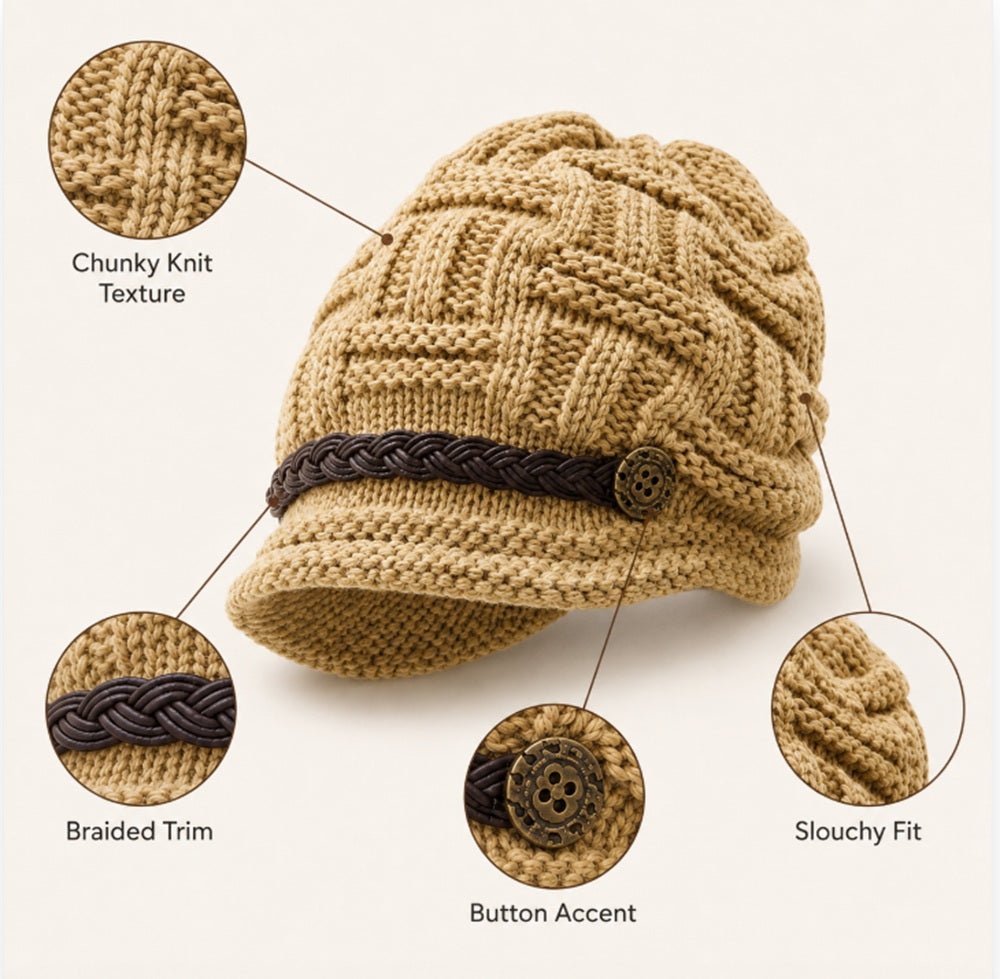 Women's Bubble Knit Slouchy Beanie Winter Hat | TIKA