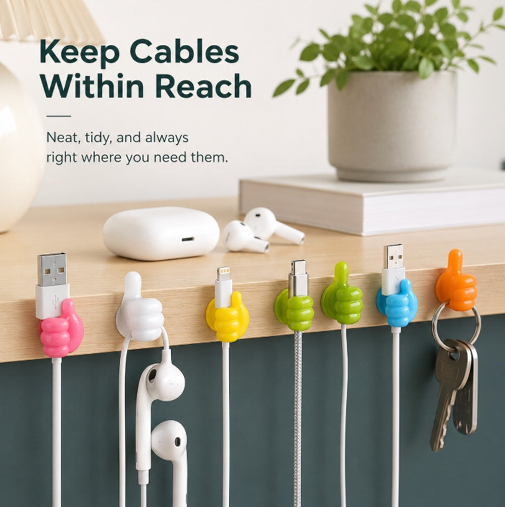24-Pack Thumb-Shaped Silicone Adhesive Wall Hooks | TIKA