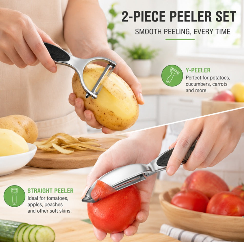 Stainless Steel Vegetable & Fruit Peelers, 2 Pack – TIKA