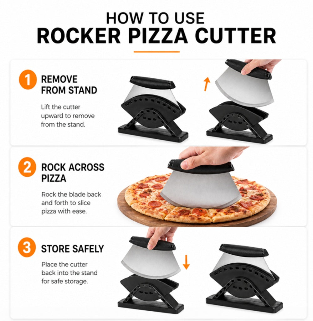 Heavy-Duty Stainless Steel Pizza Cutter Wheel with Protective Cover | TIKA