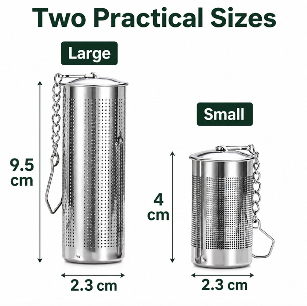 2-Pack Stainless Steel Fine-Mesh Tea Infuser Balls with Chain Hooks | TIKA