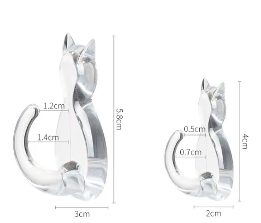 8-Pack Cat-Shaped Adhesive Wall Hooks | TIKA