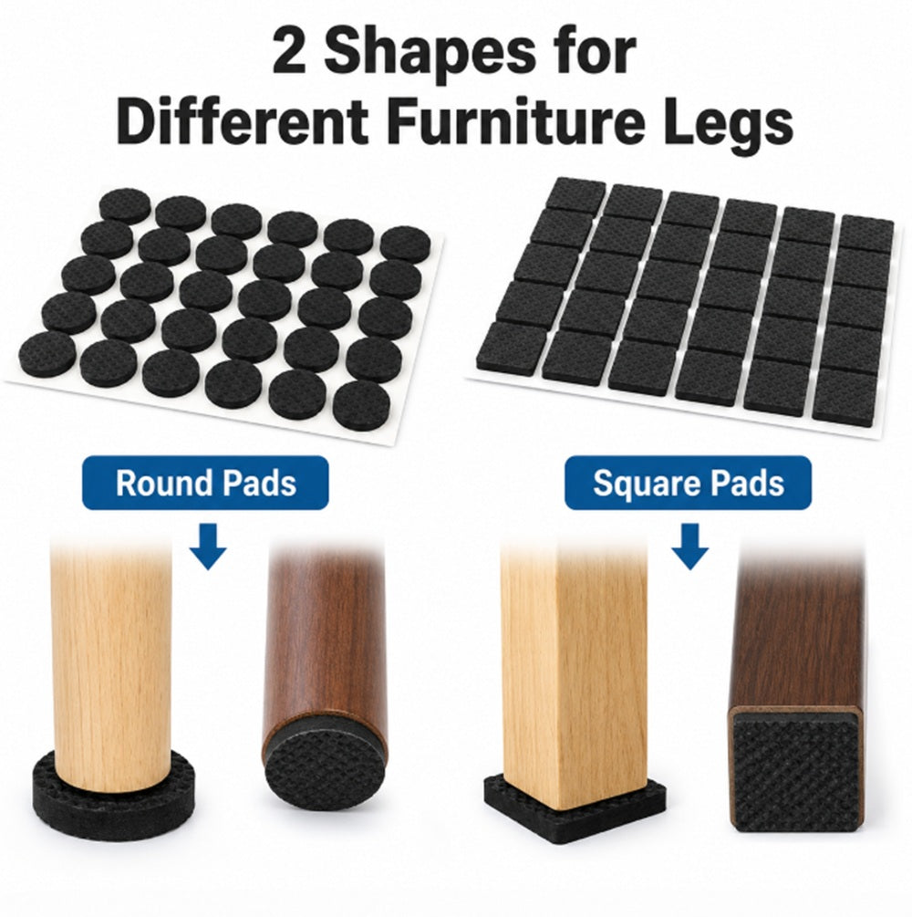 100-Pack Self-Adhesive Rubber Furniture Feet Pads | TIKA