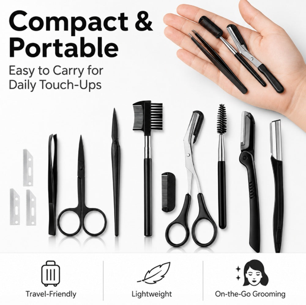 12-Piece Eyebrow & Facial Hair Grooming Kit | TIKA