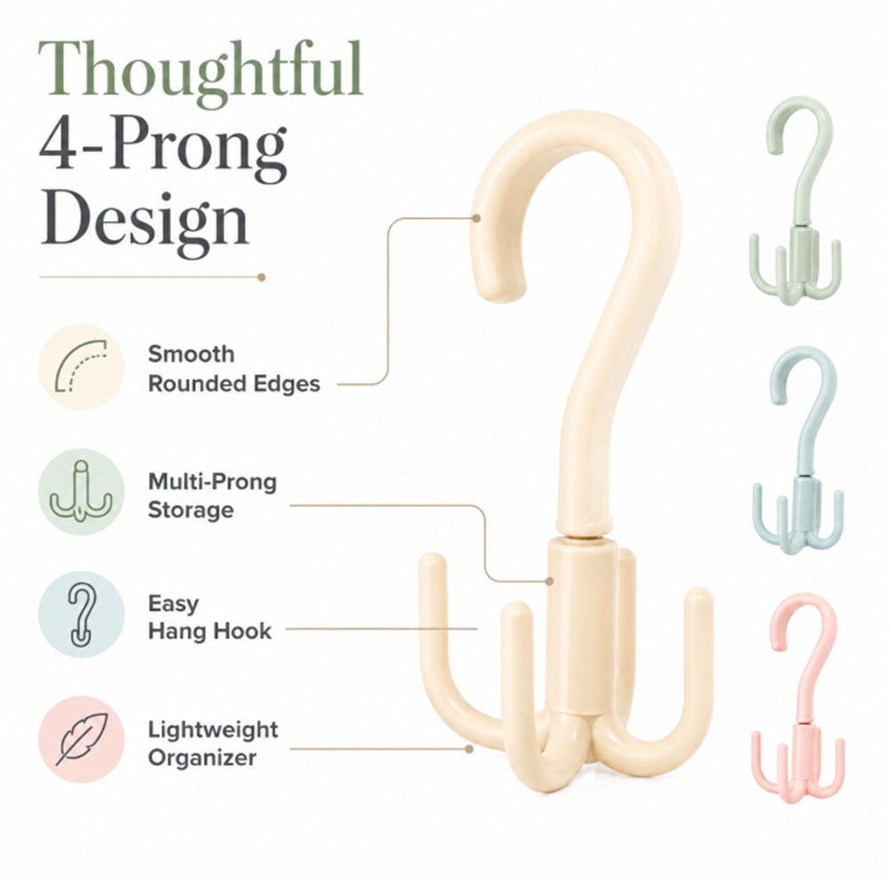 4-Pack Rotating Tie & Belt Accessory Hangers | TIKA