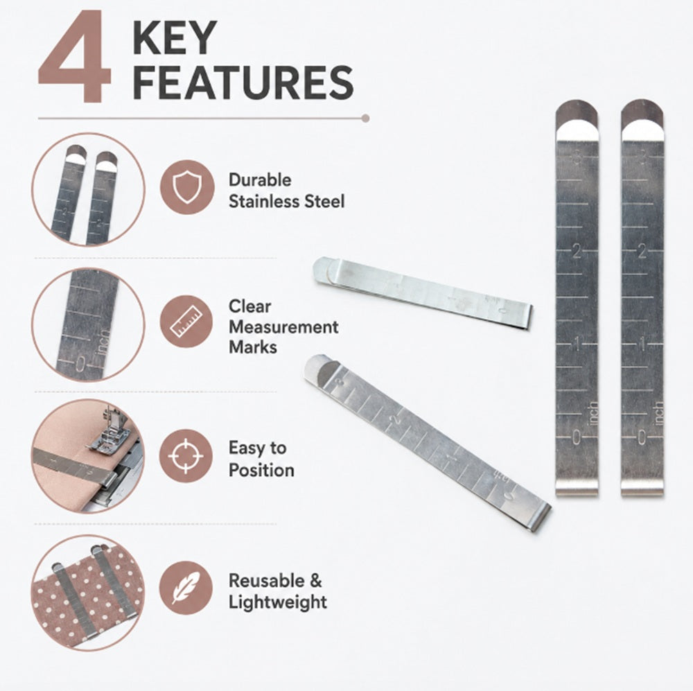 20-Pack Quilting Clips with 3in Ruler & Storage Box | TIKA