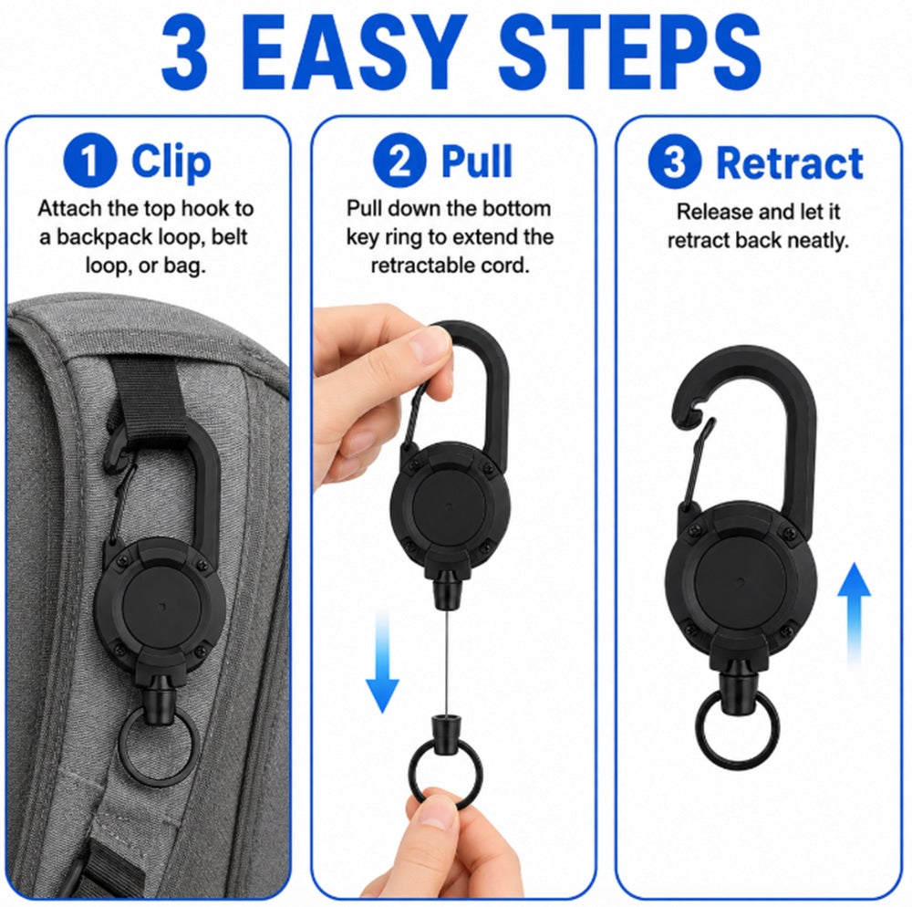 Heavy-Duty Retractable Keychain & Badge Holder | TIKA