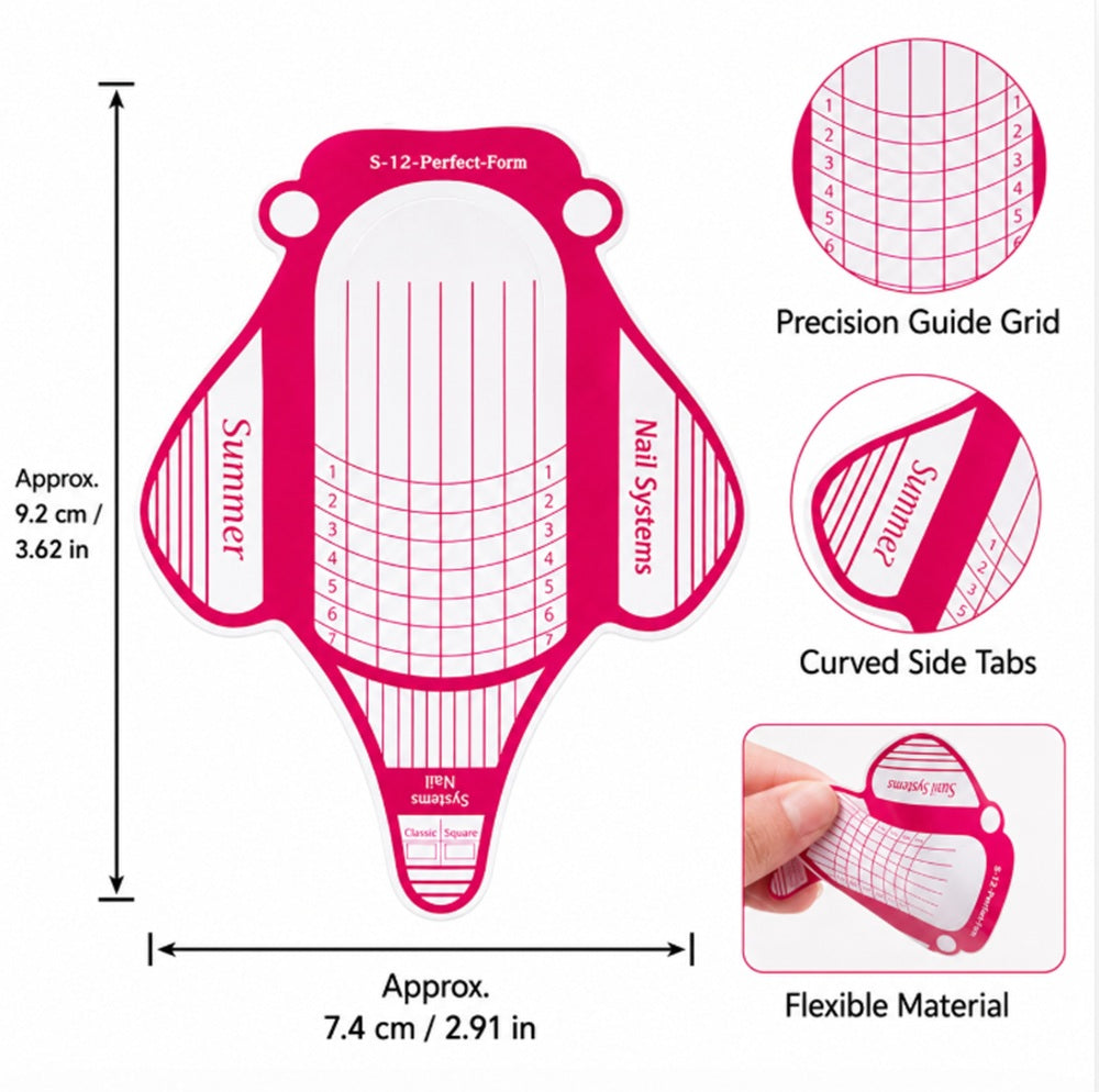 100-Pack Nail Extension Form Stickers for Acrylic & UV Gel | TIKA