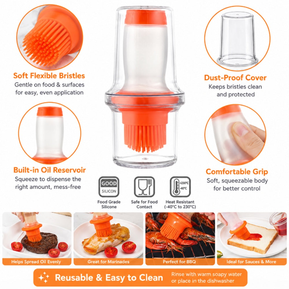 Silicone Oil Bottle Basting Brush for BBQ & Baking | TIKA