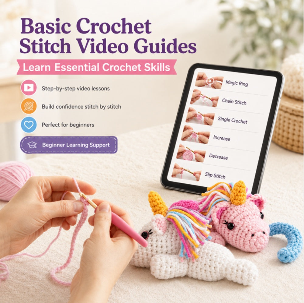 Unicorn Crochet Kit for Beginners, 2 Pack with Video Tutorial – TIKA