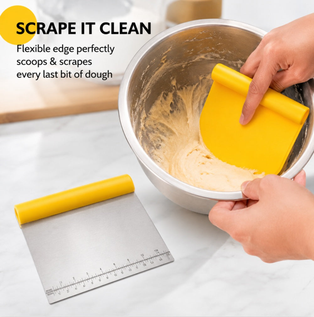 Stainless Steel Bench Scraper & Dough Cutter with Scale – TIKA