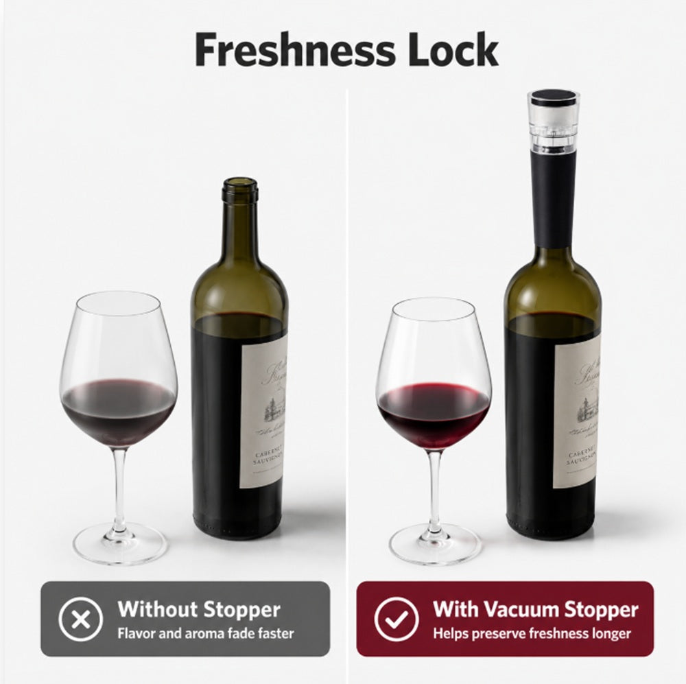 2-Pack Reusable Wine Vacuum Pump Stoppers | TIKA