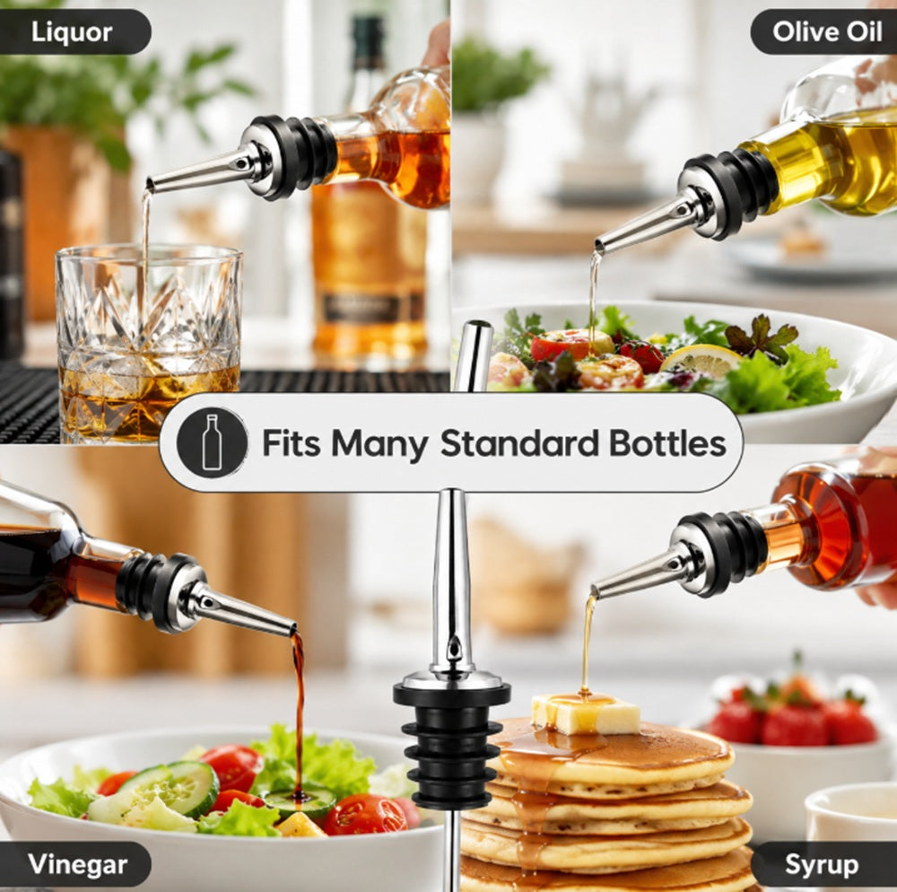5-Pack Stainless Steel Speed Pourer Spouts | TIKA
