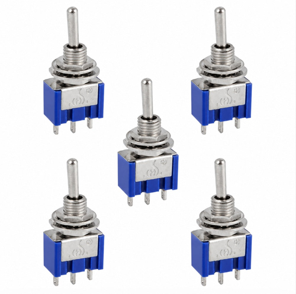 5-Pack Mini SPDT ON-OFF-ON Toggle Switches | TIKA