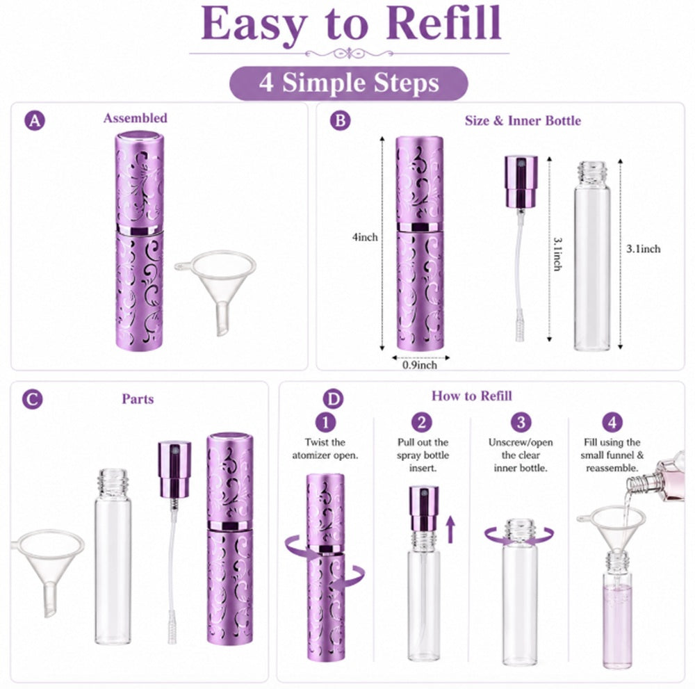 10ml Refillable Travel Perfume Atomizer with Funnel | TIKA