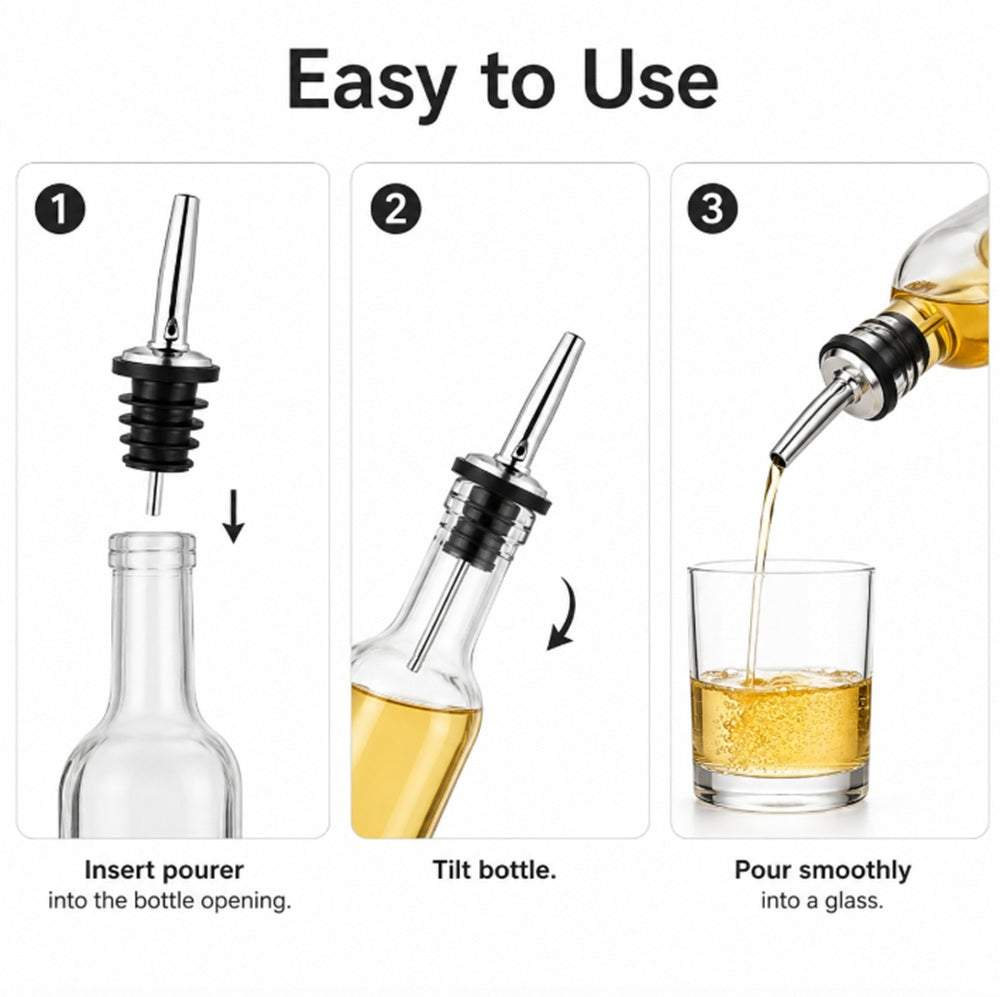 5-Pack Stainless Steel Speed Pourer Spouts | TIKA