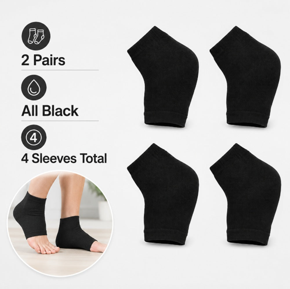 2-Pair Gel-Lined Open-Toe Heel Socks | TIKA