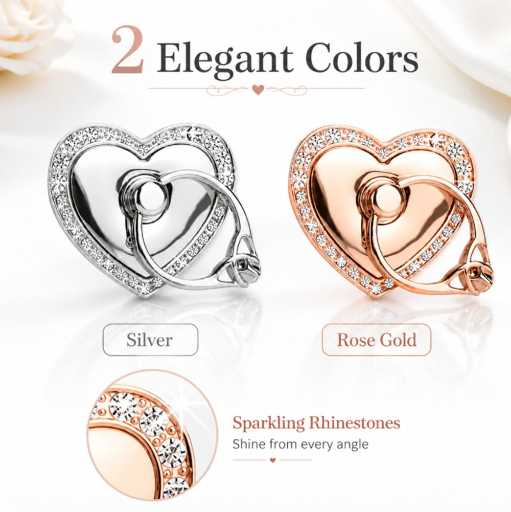 2-Pack 360° Rotating Heart Phone Ring Holders | TIKA