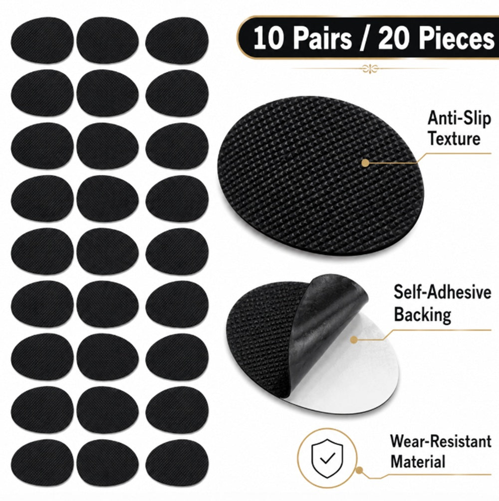 10-Pair Self-Adhesive Non-Slip Shoe Sole Pads | TIKA