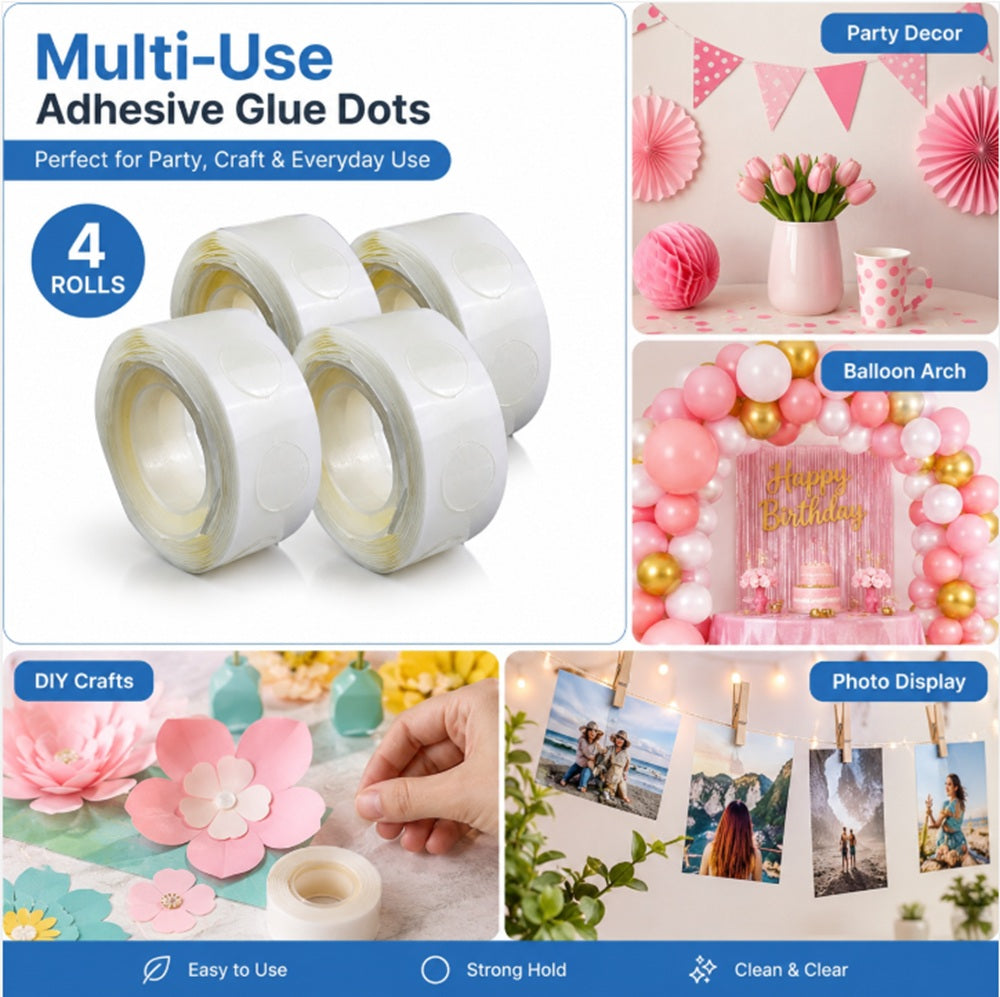 400-Pack Removable Double-Sided Adhesive Dots | TIKA