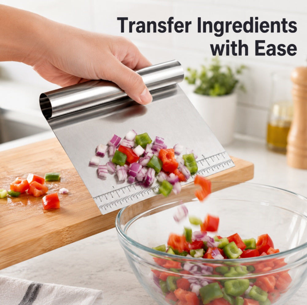 Stainless Steel Bench Scraper & Dough Cutter for Baking – TIKA