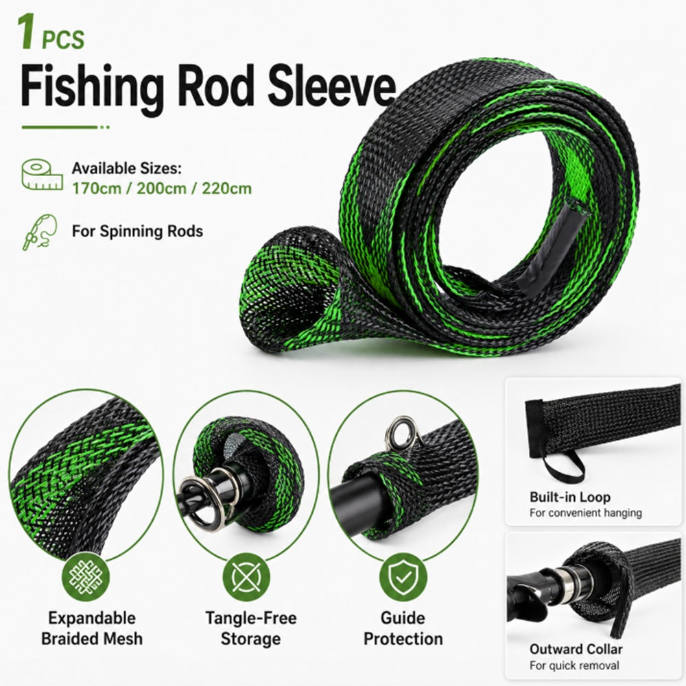 170cm Braided Mesh Spinning Rod Sleeve | TIKA