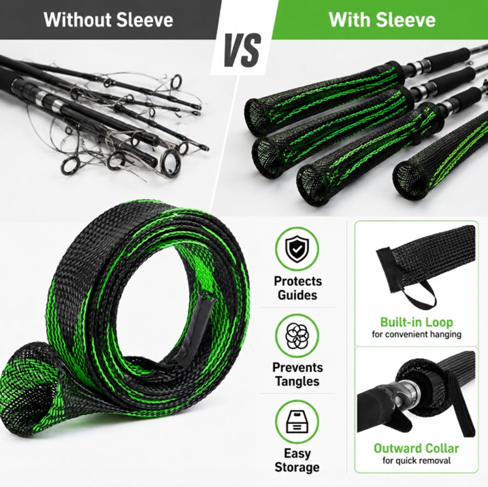 170cm Braided Mesh Spinning Rod Sleeve | TIKA