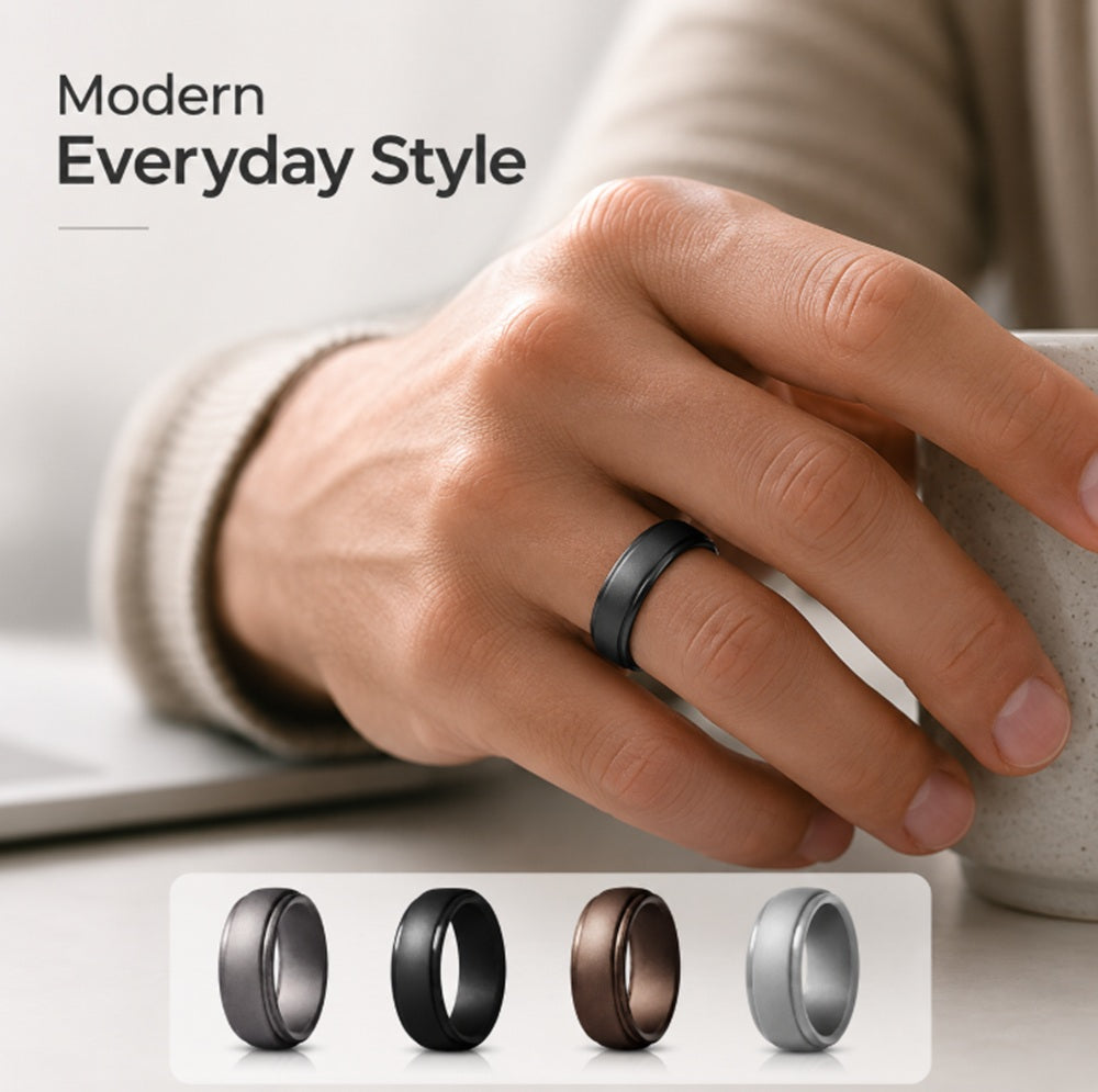 4-Pack Silicone Wedding Rings for Men & Women | TIKA