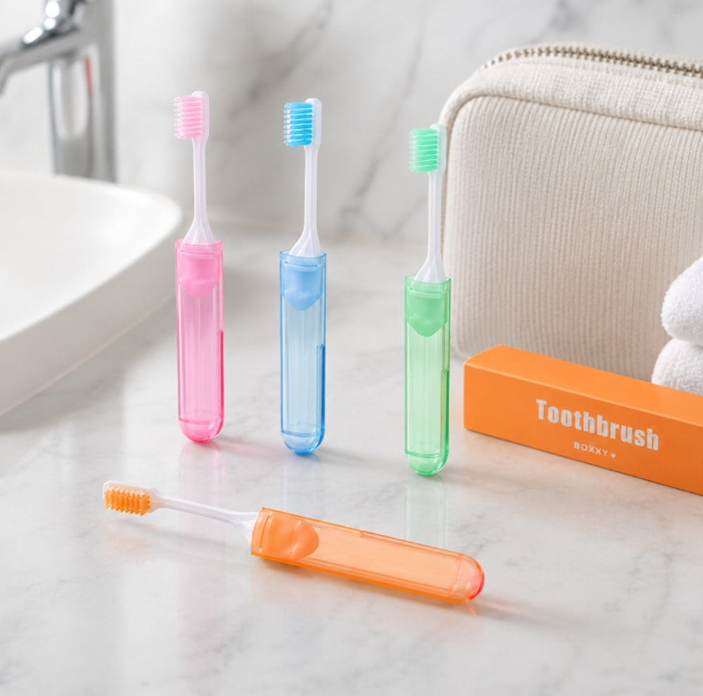 4-Pack Folding Travel Toothbrushes | TIKA