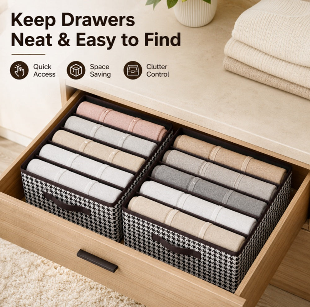 2-Pack 6-Compartment Closet Organizer Bins | TIKA