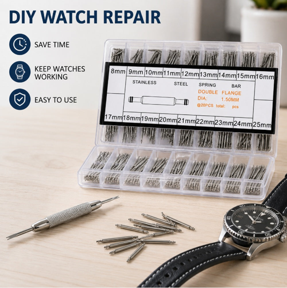 360-Piece Watch Band Spring Bar Kit with Remover | TIKA