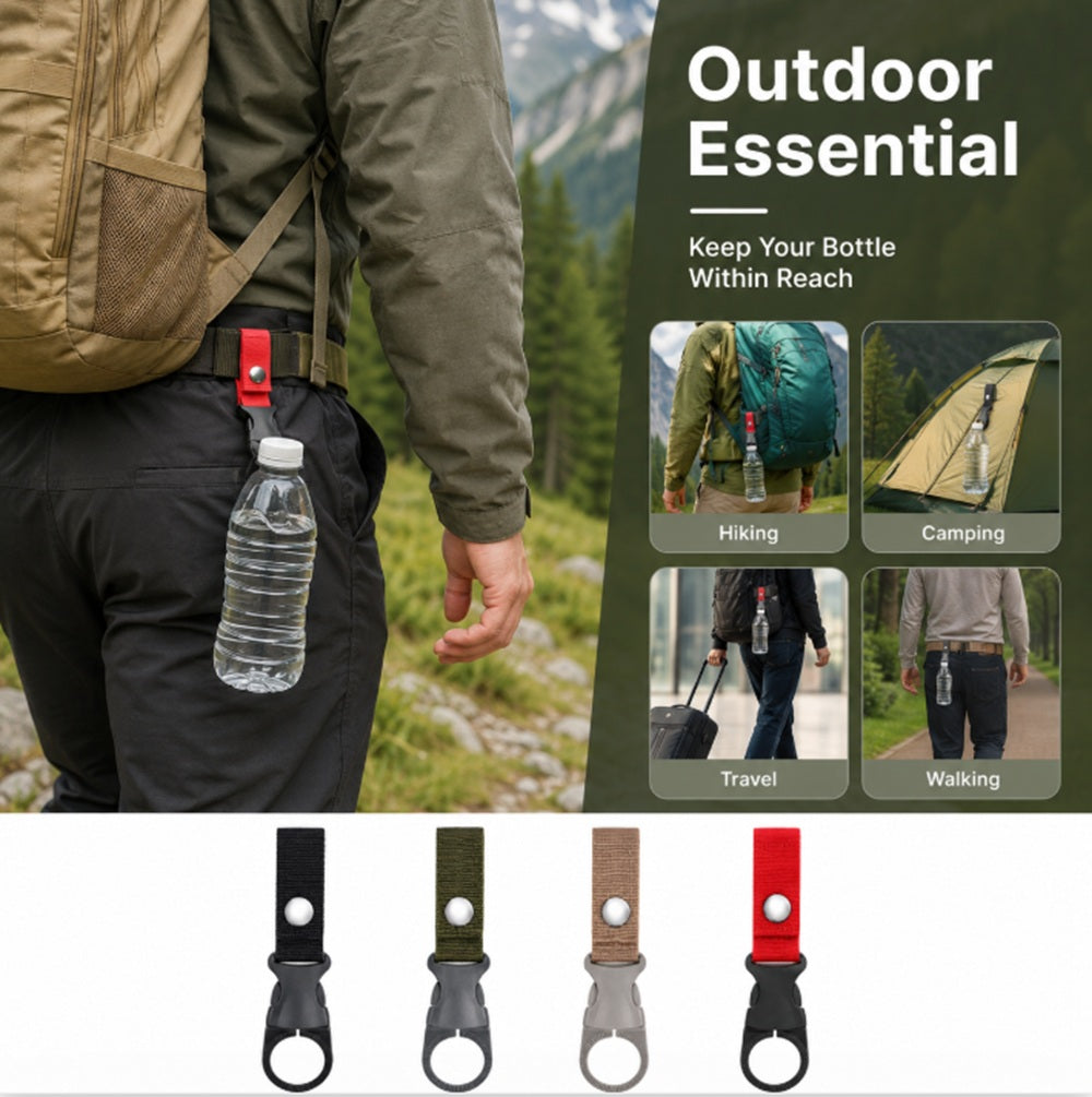4-Pack Water Bottle Holder Clips with Carabiners | TIKA