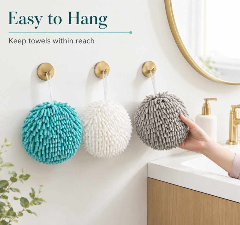 3-Pack Absorbent Hanging Hand Towel Balls | TIKA
