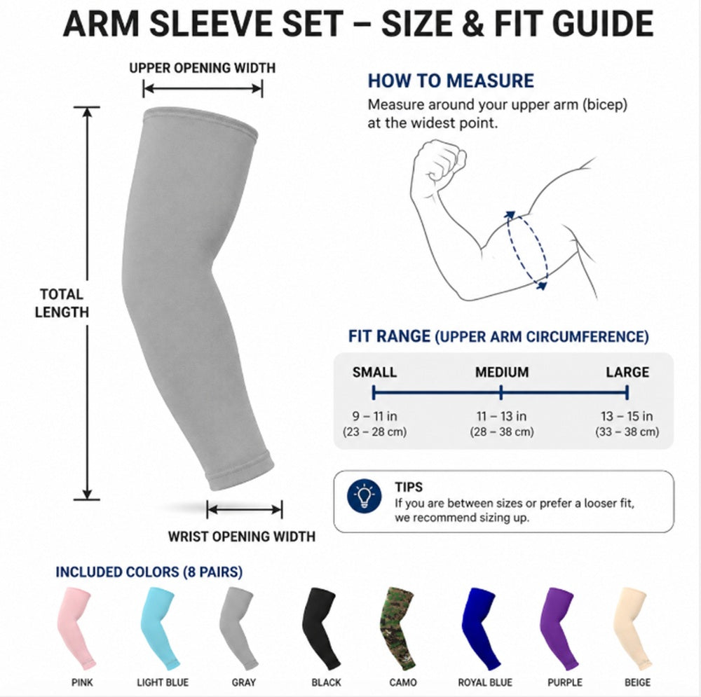 8-Pair Cooling Arm Sleeves for Outdoor Sports | TIKA