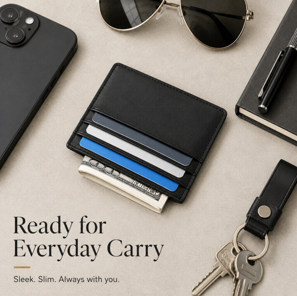 Slim RFID Blocking Leather Card Wallet | TIKA