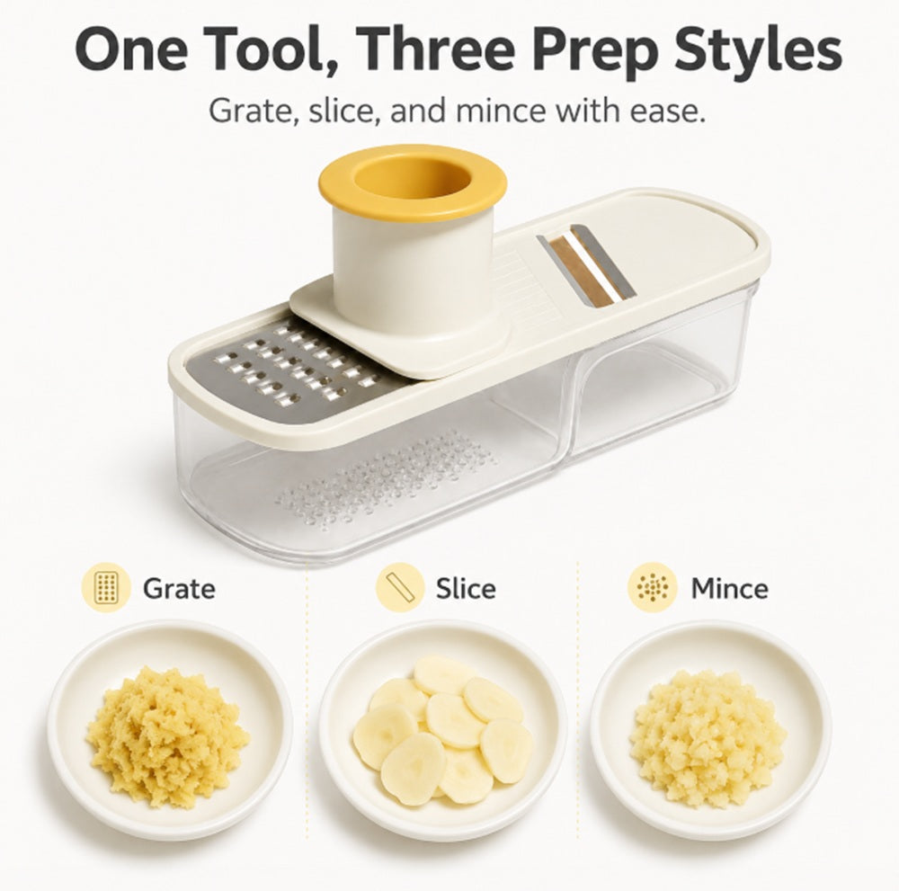 3-in-1 Mini Ginger & Garlic Slicer with Guard | TIKA