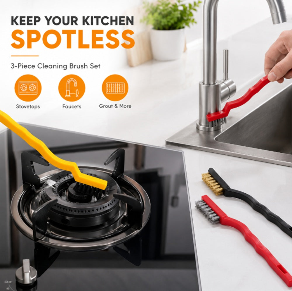 3-Pack Wire Gas Stove Cleaning Brushes | TIKA
