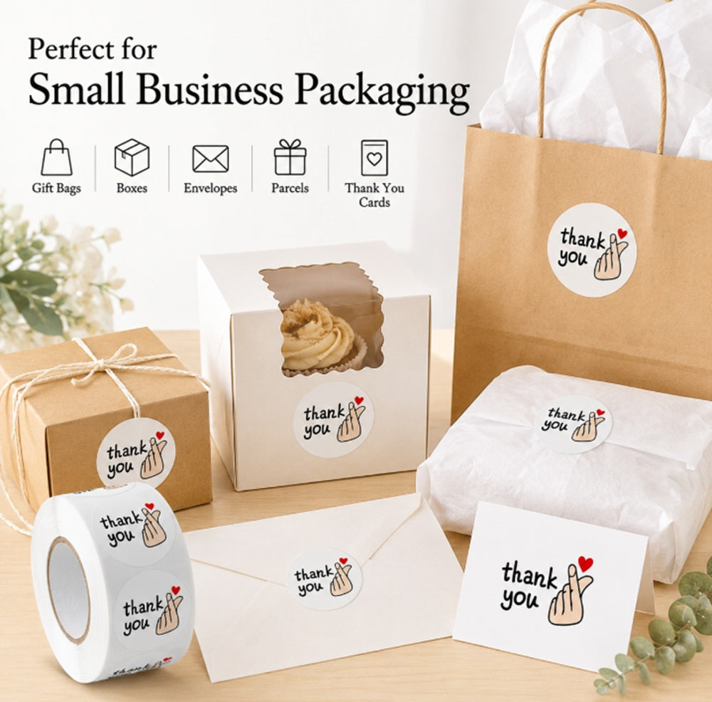 1000-Pack Round Thank You Stickers | TIKA
