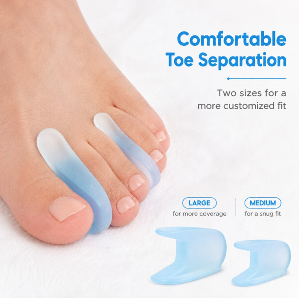 2-Pair Reusable Silicone Gel Toe Separators | TIKA