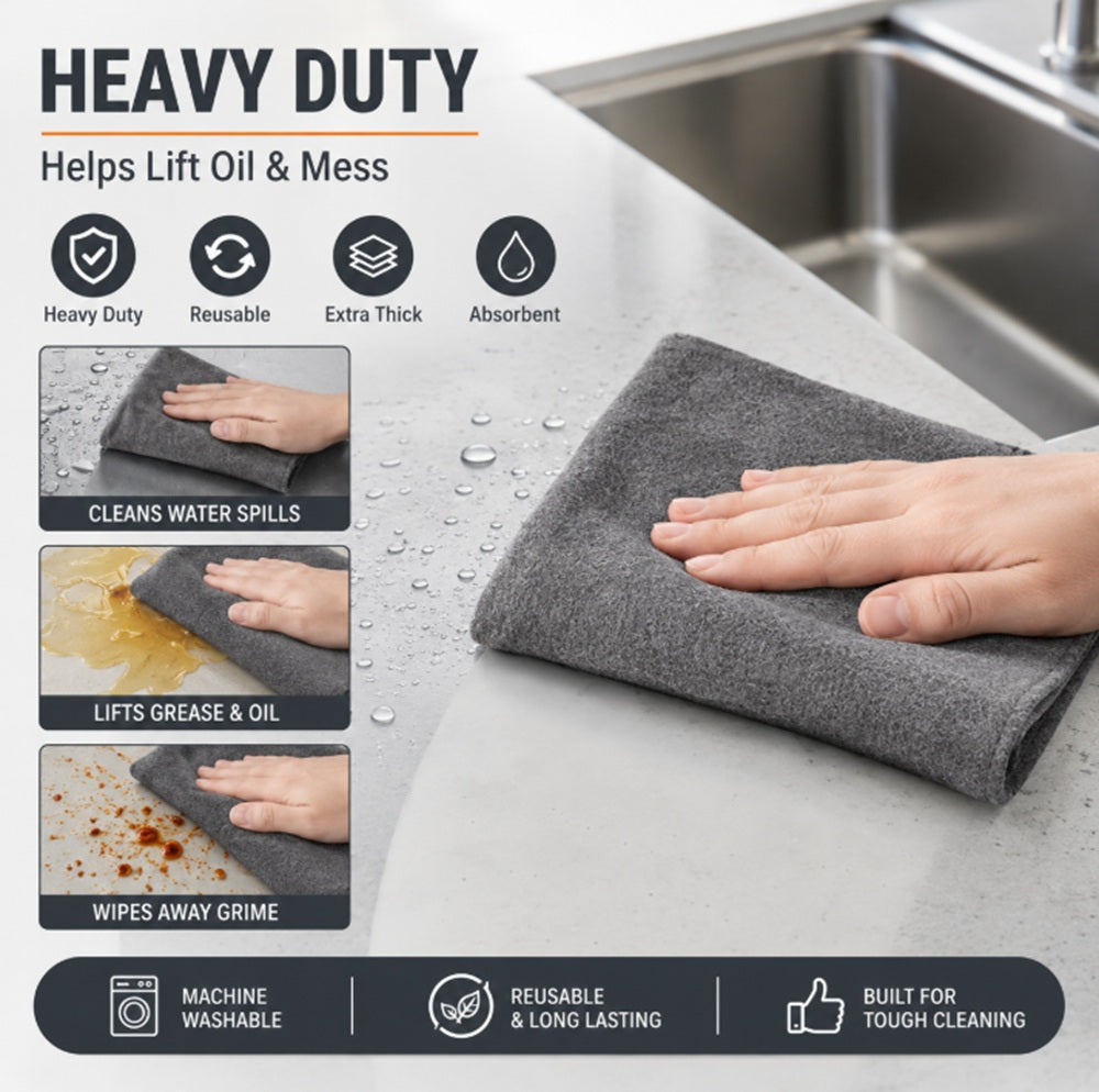5-Pack Thick Microfiber Cleaning Cloths | TIKA