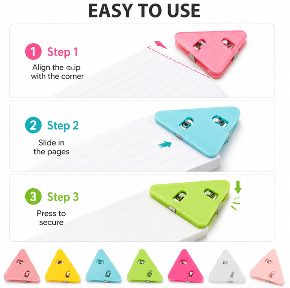 20-Pack Triangle Corner Bookmarks & Page Clips | TIKA