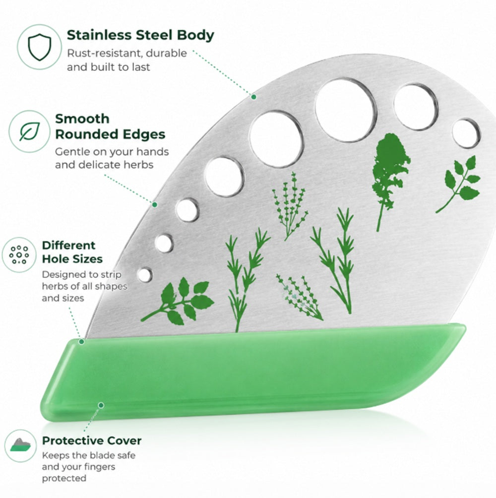 9-Hole Stainless Steel Herb & Kale Stem Stripper | TIKA